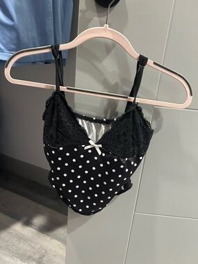 Black & White Polka Dot Lace Bodysuit